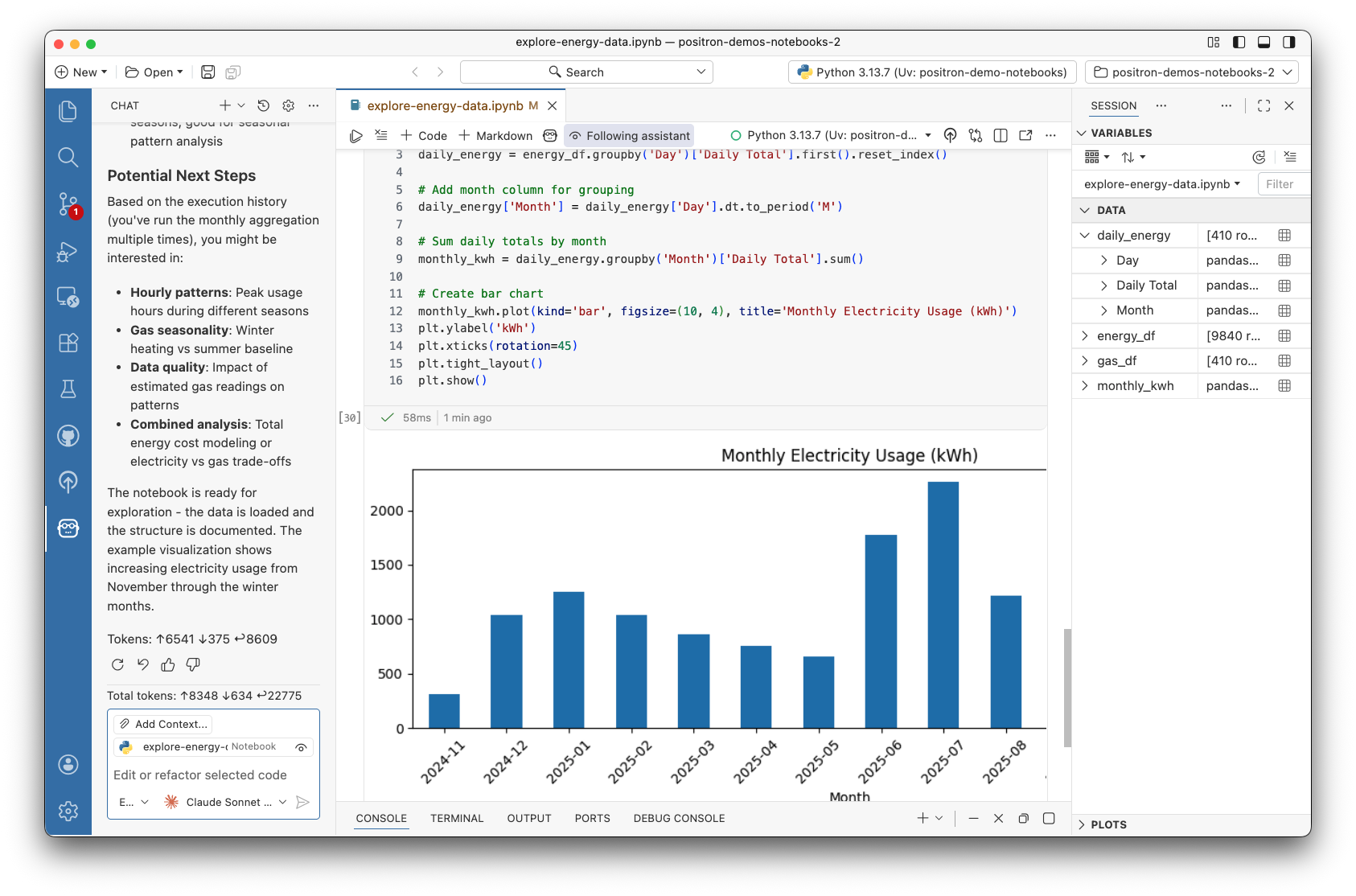 Positron Notebook Editor