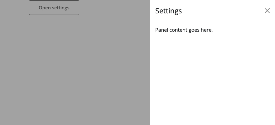 Clicking the trigger button reveals the offcanvas panel