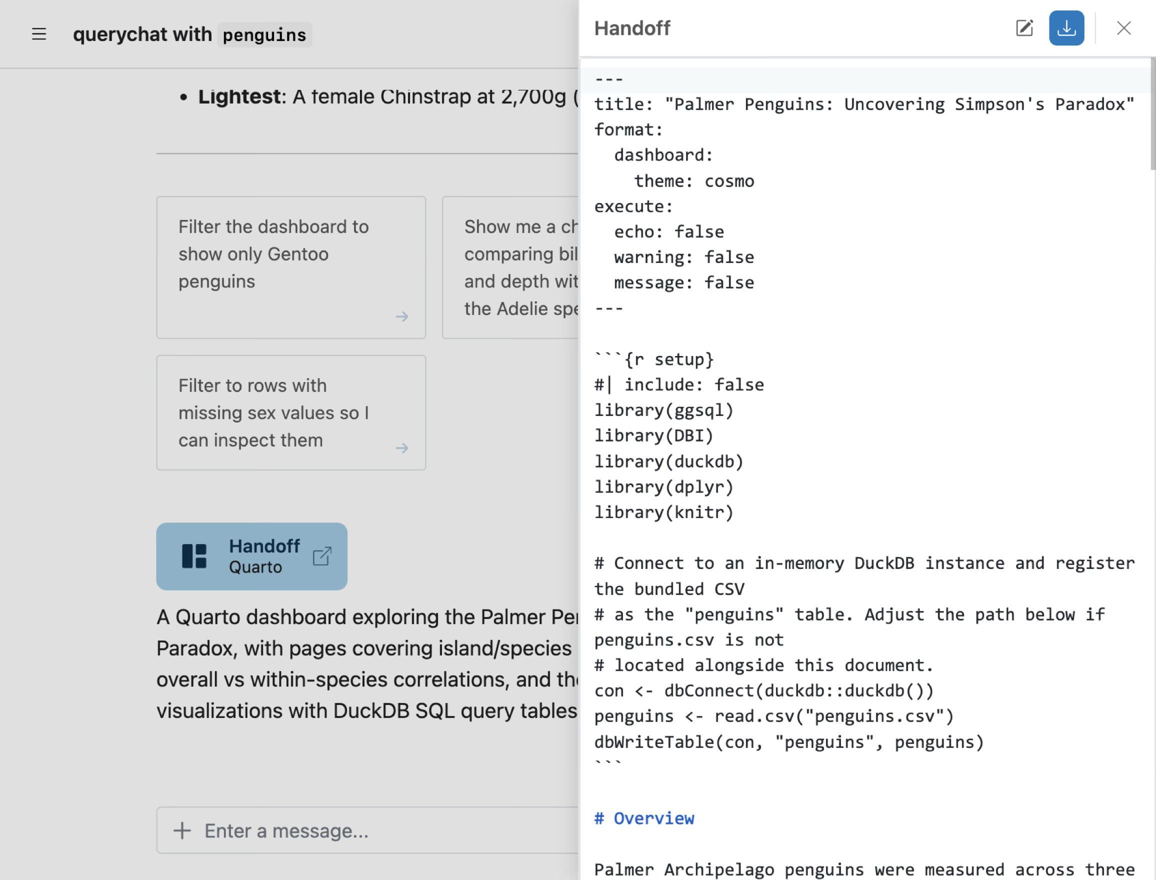 The handoff editor