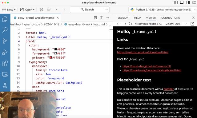 Tip - use Positron to choose colors for your project brand