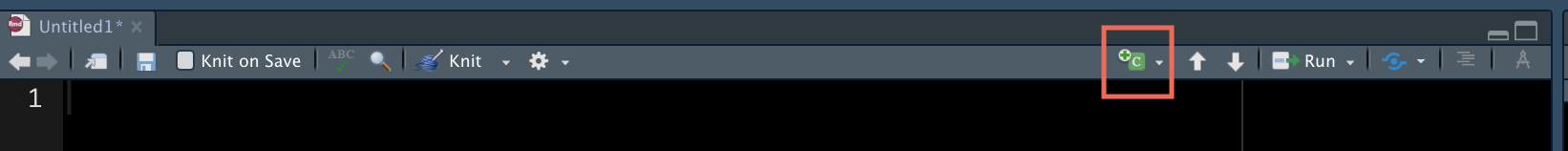 Insert button in document toolbar that looks like a green square with a C and a plus sign.