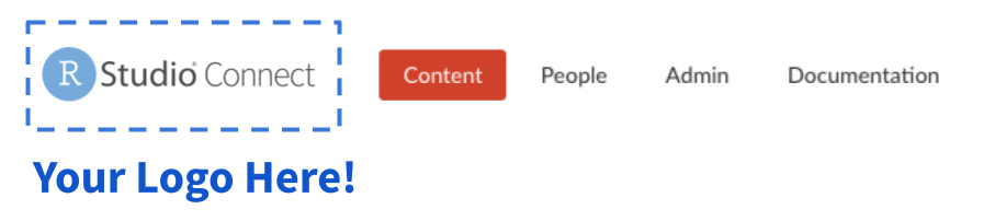 Dashboard logo customization in RStudio Connect.