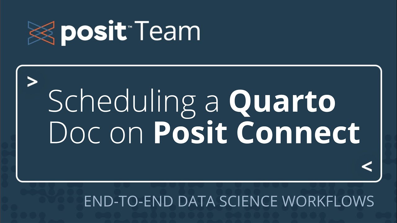 How to schedule a Quarto document on Posit Connect :: Posit Open Source