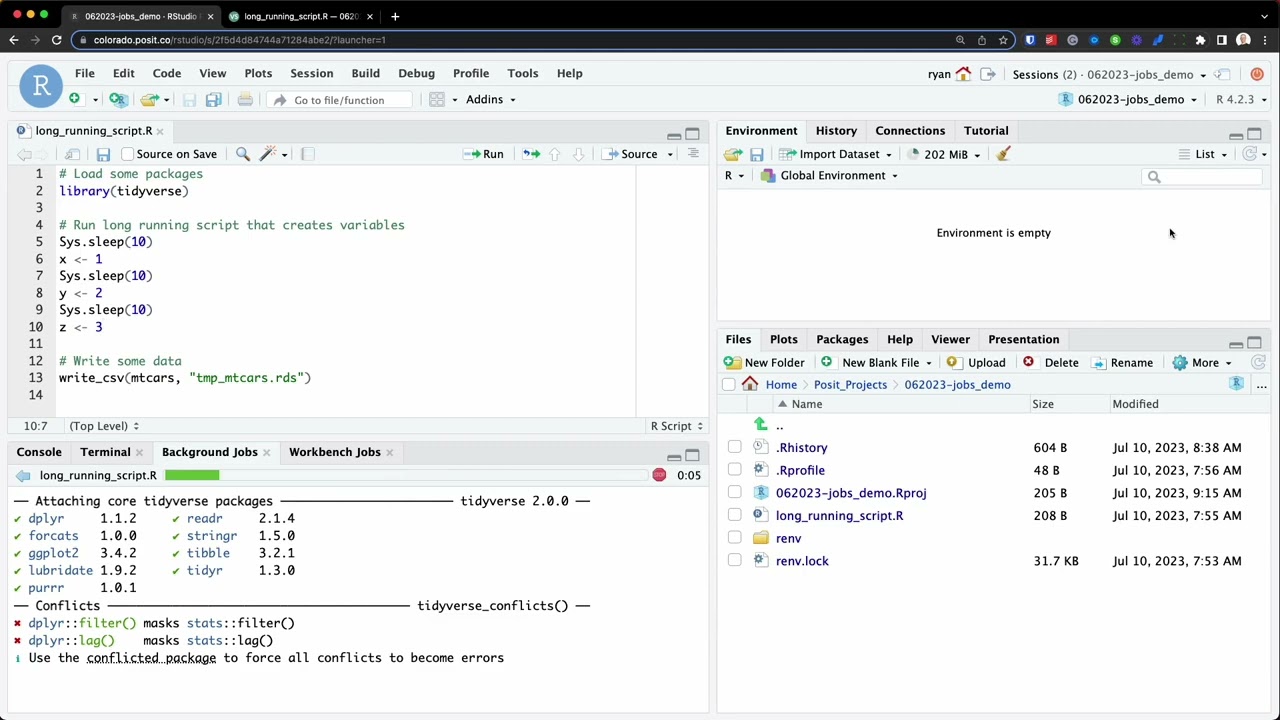 RStudio IDE | Background and Posit Workbench Jobs :: Posit Open Source