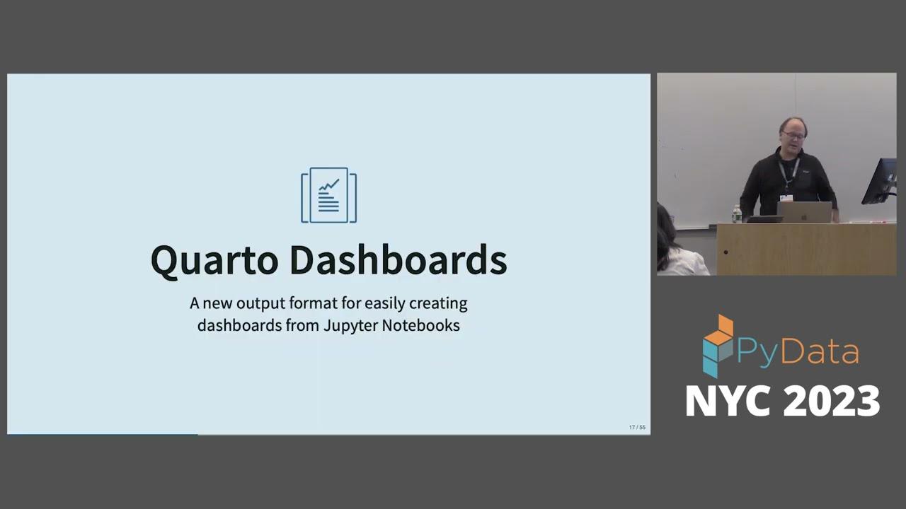 J.J. Allaire - Keynote: Dashboards with Jupyter and Quarto | PyData NYC 2023