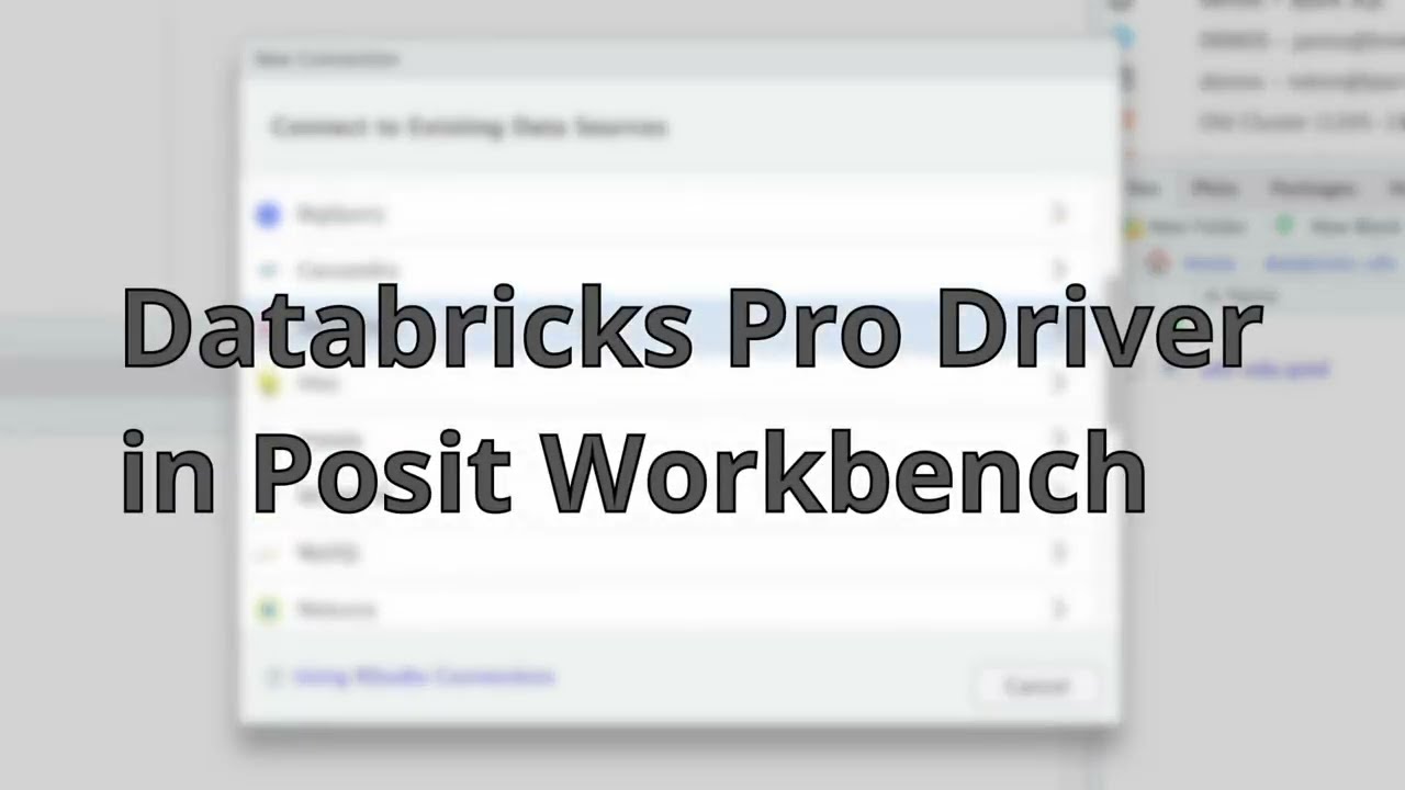 Databricks Pro Driver in Posit Workbench :: Posit Open Source