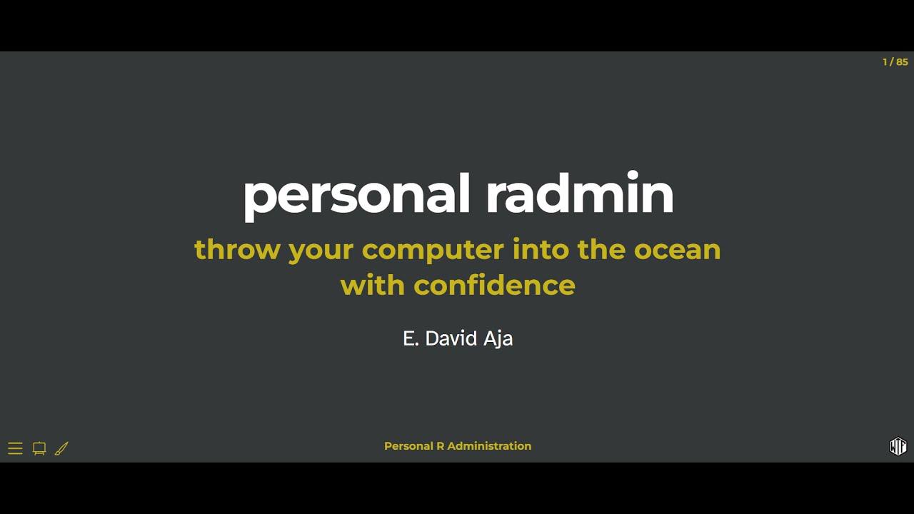 R-Ladies Gaborone & R-Ladies RTP (English) - Personal R Administration