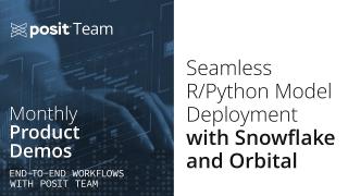 Deploying Scikit-learn models for in-database scoring with Snowflake and Posit Team